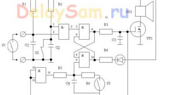 Простая самодельная охранная  сигнализация.  Охрана  дома, гаража, автомобиля.  Автосигнализация.