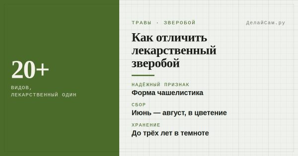Зверобой. Как отличить лекарственный зверобой. Как заготавливать и применять целебную траву.