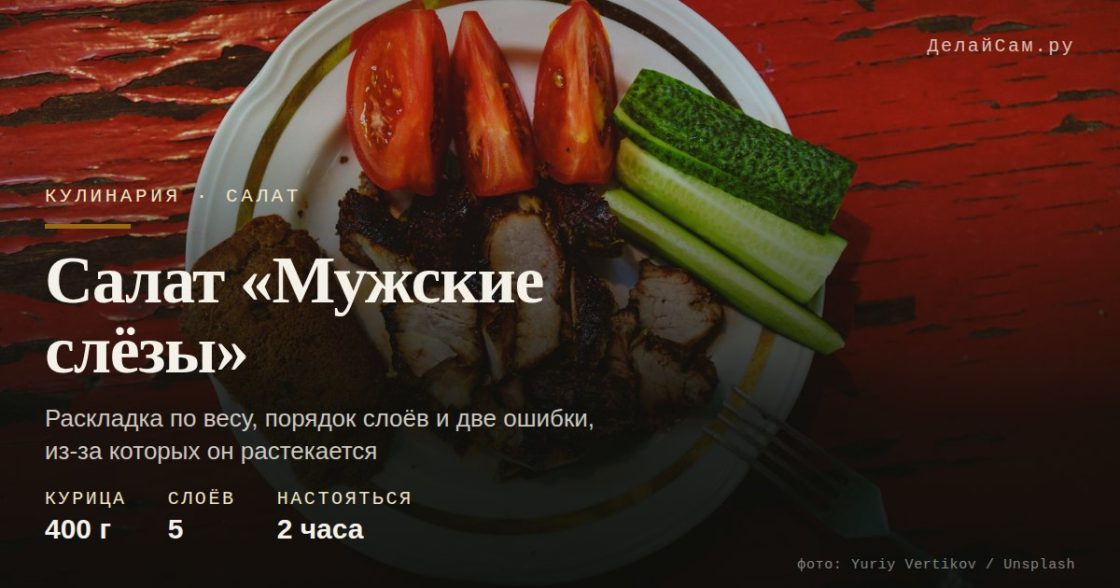 Салат «Мужские слёзы»
