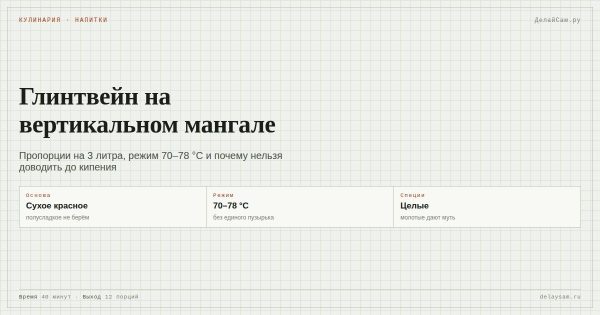 Глинтвейн на вертикальном мангале: пропорции и температура Глинтвейн на вертикальном мангале: пропорции и температура