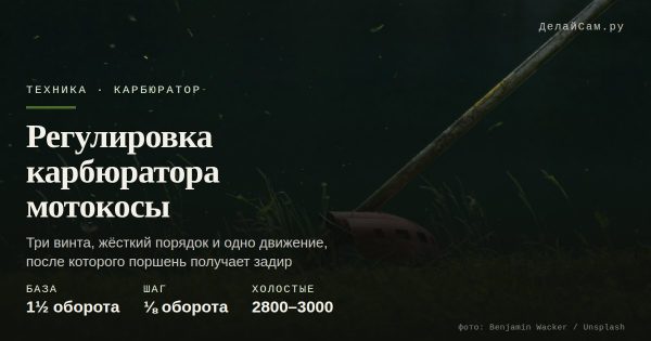 Карбюратор мотокосы: как выставить винты L, H и LA