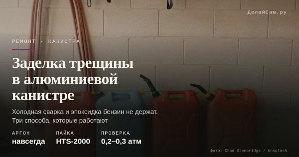 Ремонт алюминиевой канистры: заделка трещин и пайка
