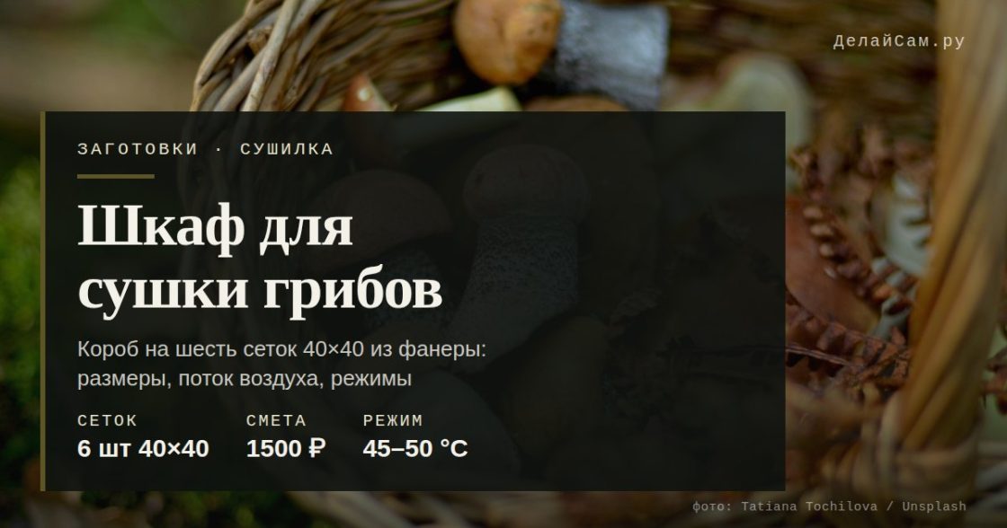 Шкаф для сушки грибов