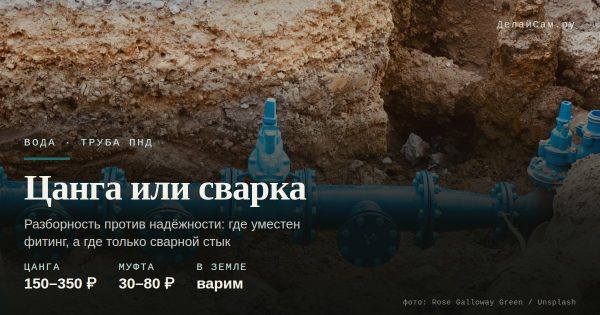 Монтаж ПНД-трубы: цанга против сварки