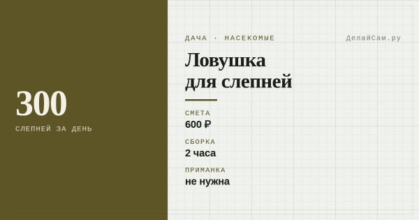 Ловушка для слепней: принцип работы и чертёж