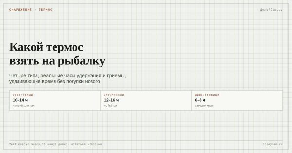 Какой термос взять на рыбалку: сравнение четырёх типов Какой термос взять на рыбалку: сравнение четырёх типов