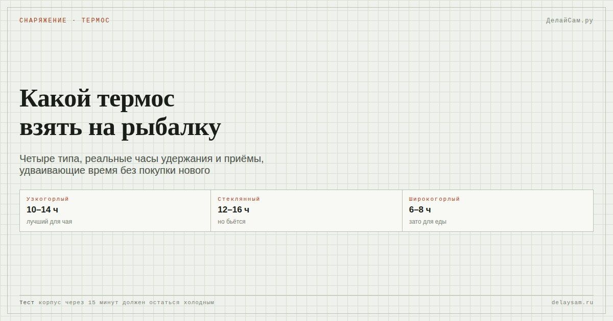 Какой термос взять на рыбалку: сравнение четырёх типов
