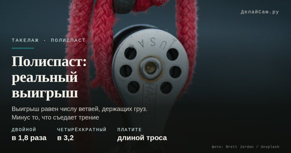 Полиспаст из блоков: реальный выигрыш