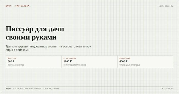 Писсуар для дачи своими руками: три конструкции