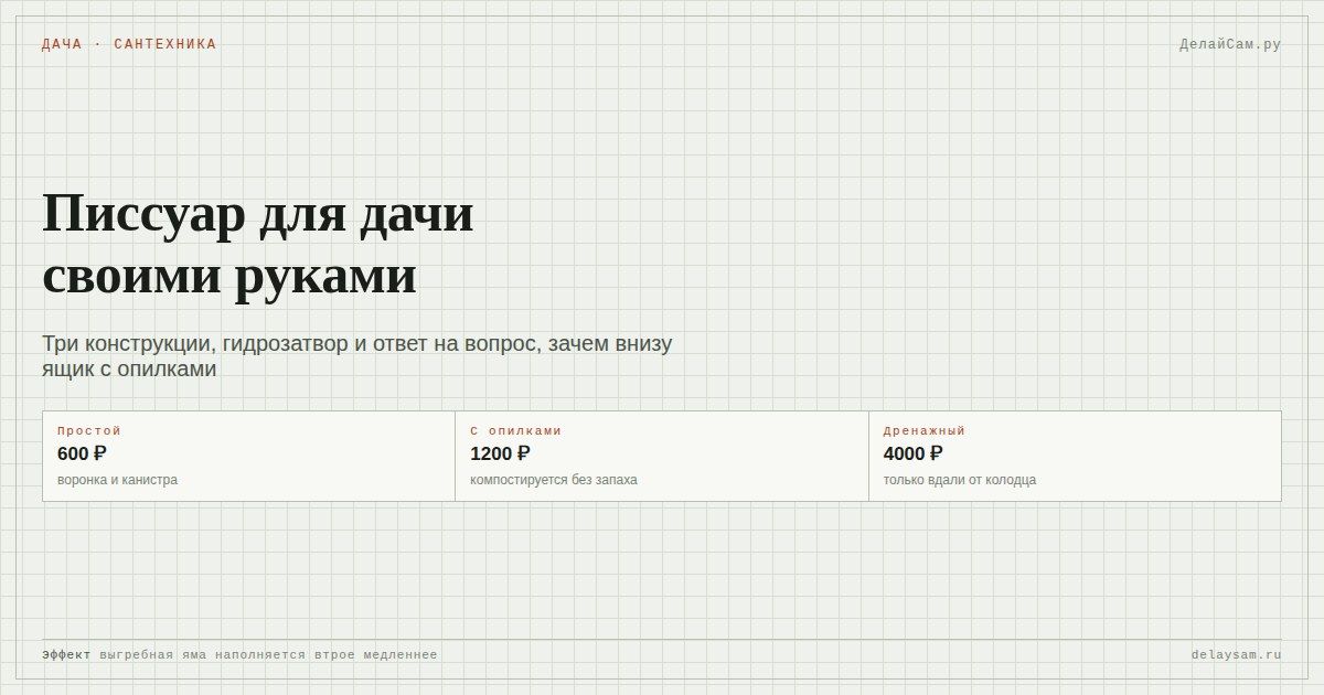Писсуар для дачи своими руками: три конструкции