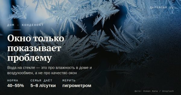 Конденсат на стёклах: причина не в окнах