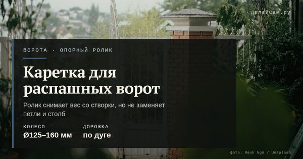 Каретка для распашных ворот своими руками