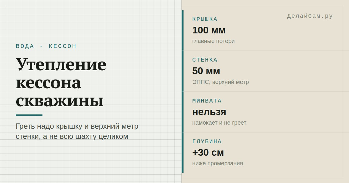 утепление кессона скважины