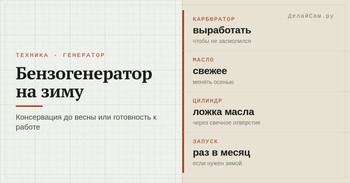 Как подготовить бензогенератор к зиме