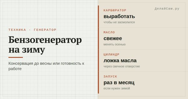 Как подготовить бензогенератор к зиме