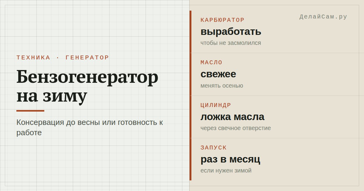 как подготовить бензогенератор к зиме