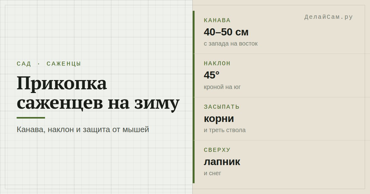 прикопка саженцев на зиму