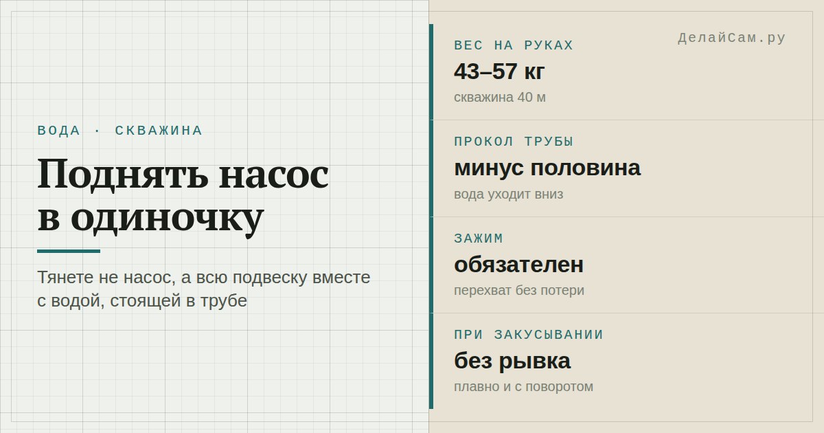 как снять насос из скважины