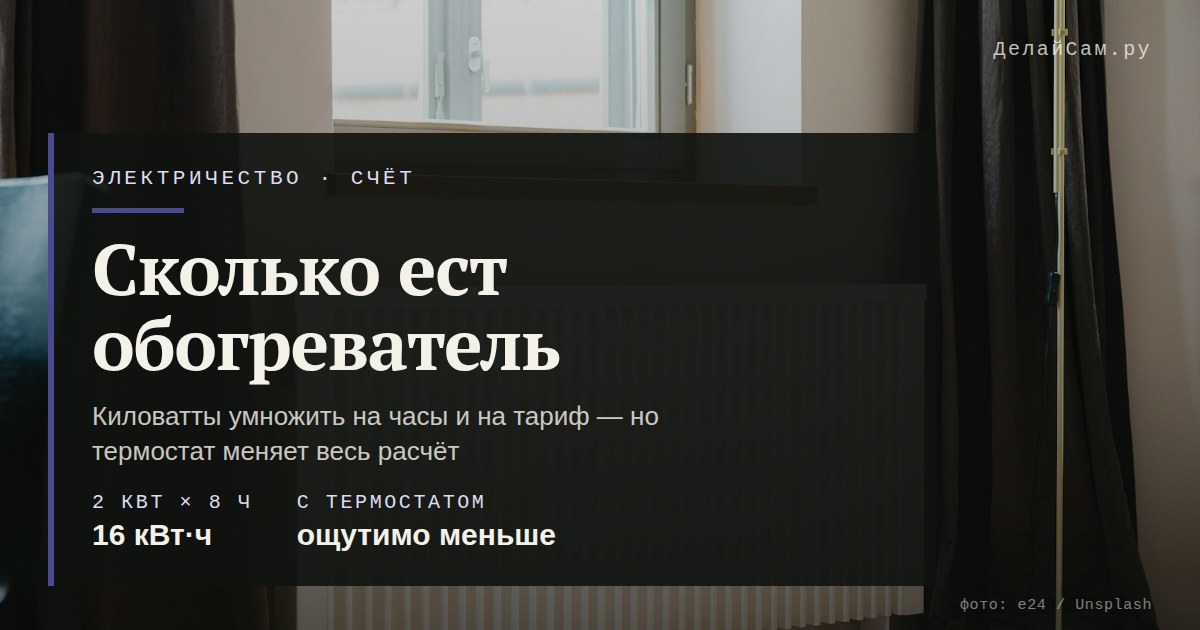 сколько электричества потребляет обогреватель