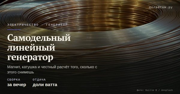 Самодельный линейный генератор: принцип и рабочая модель