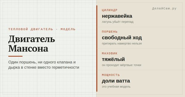Двигатель Мансона: как собрать в гараже