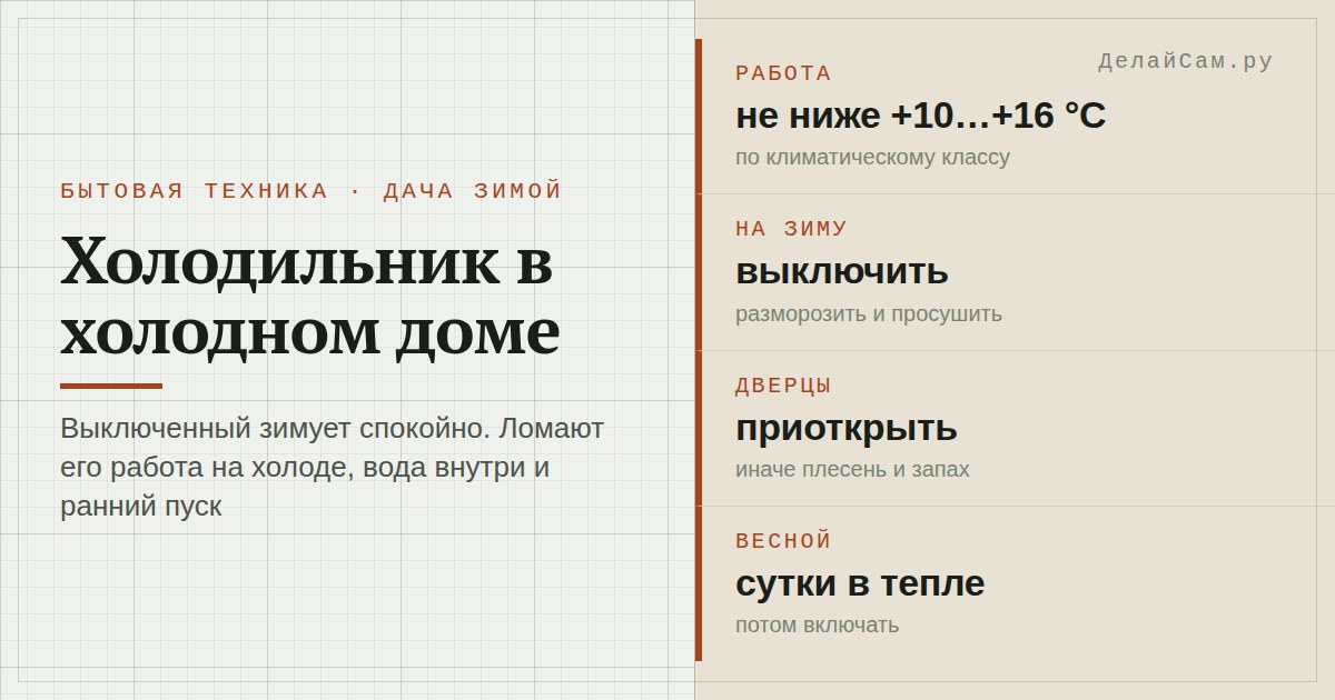 можно ли оставлять холодильник на зиму в холодном доме