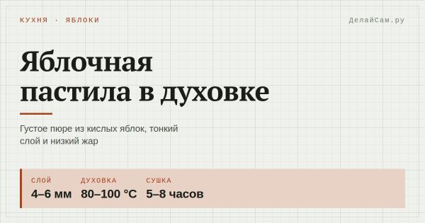 Яблочная пастила в духовке