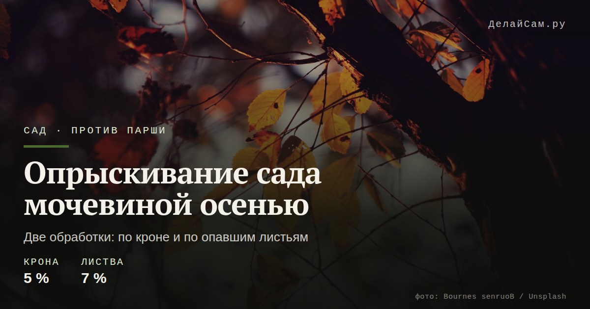 опрыскивание сада мочевиной осенью