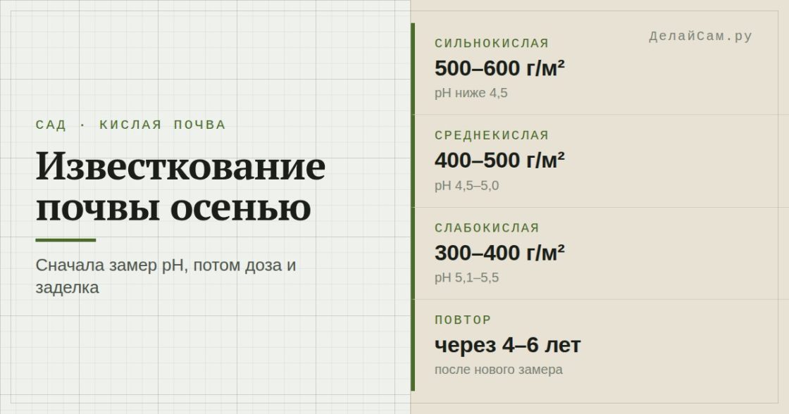 Известкование почвы осенью: чем и сколько вносить