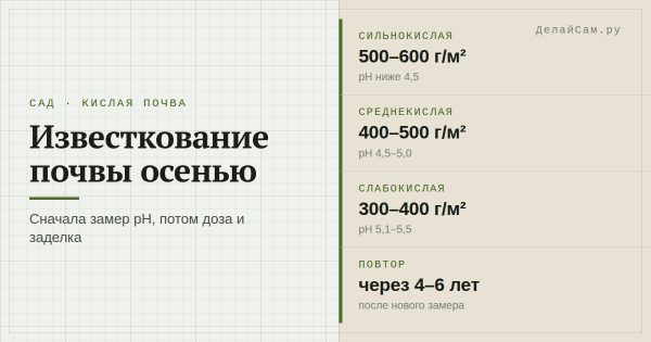 Известкование почвы осенью: чем и сколько вносить