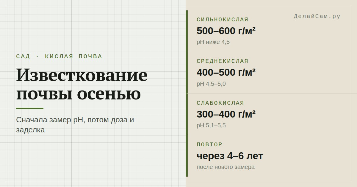 известкование почвы осенью
