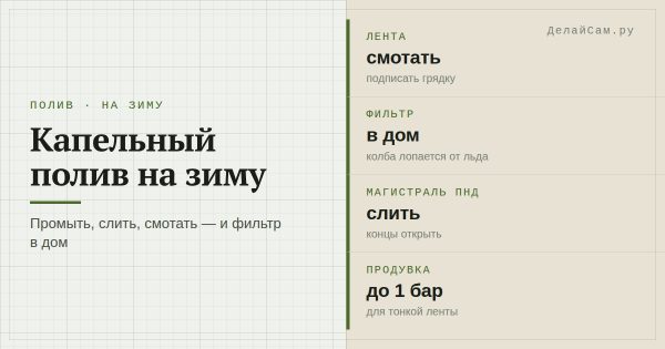 Как убрать капельный полив на зиму