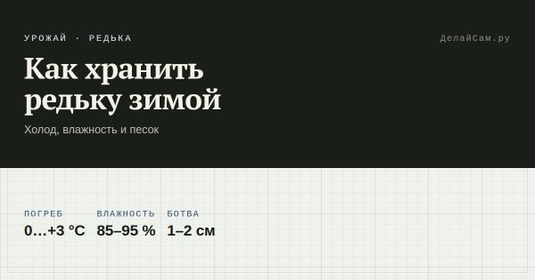 Как хранить редьку зимой
