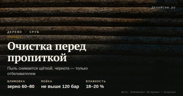 Чем отчистить сруб перед пропиткой