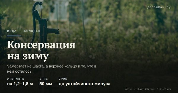 Как законсервировать колодец на зиму
