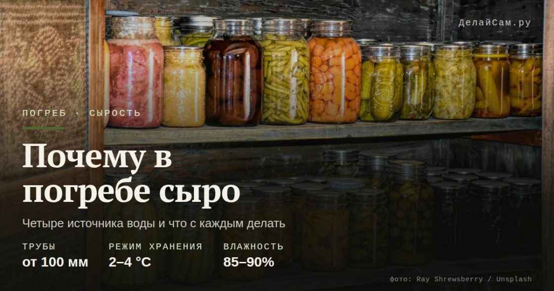 Почему в погребе сыро и что с этим делать
