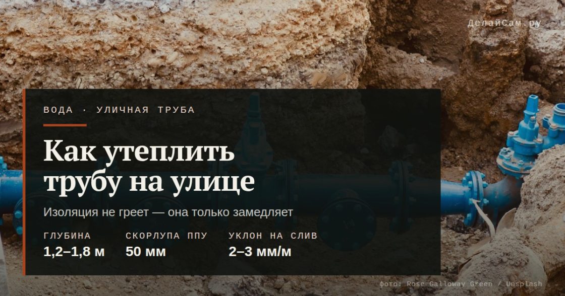 Как утеплить водопроводную трубу на улице