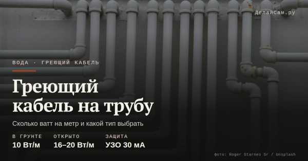 Греющий кабель на трубу: какой выбрать