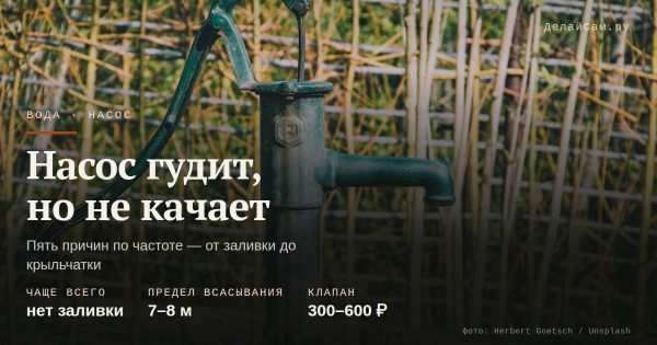 Насос гудит, но не качает: пять причин