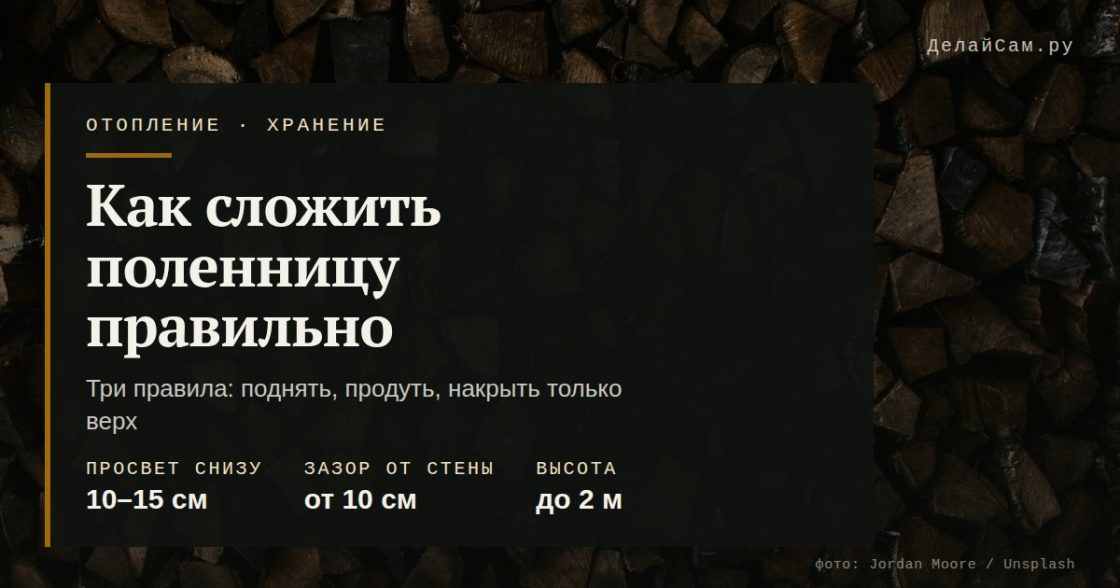 Как сложить поленницу правильно