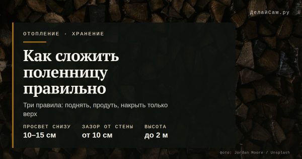 Как сложить поленницу правильно