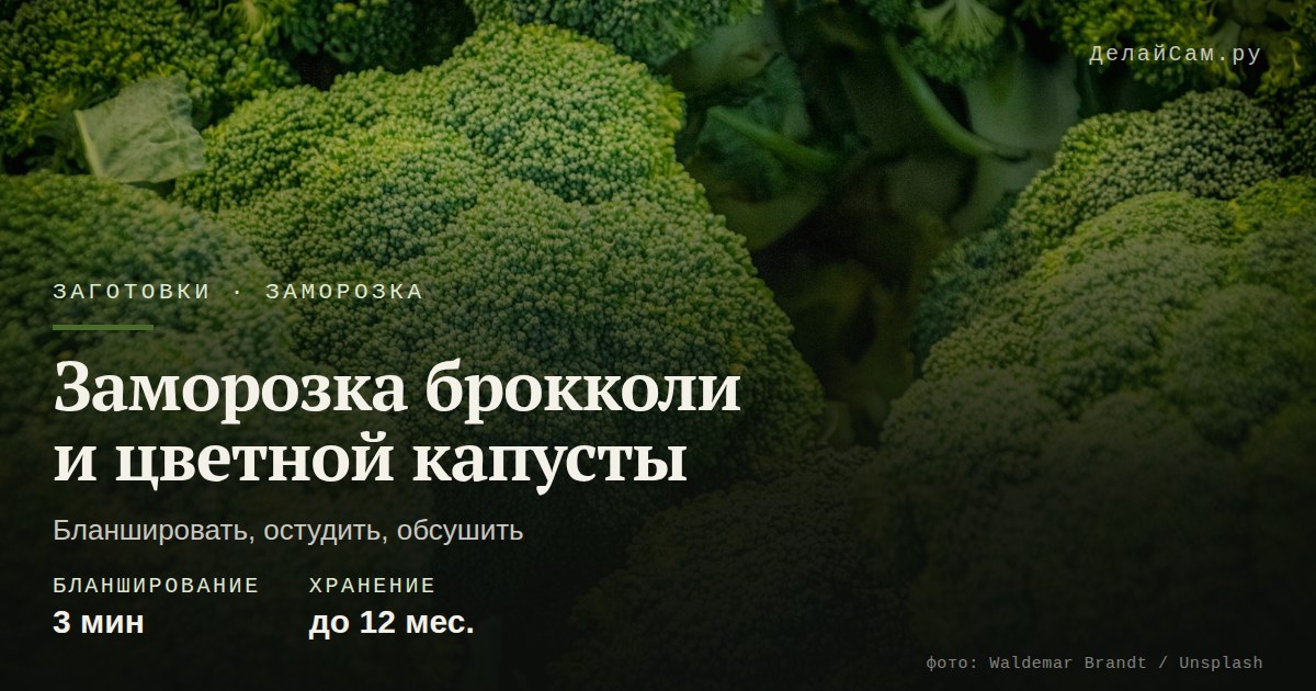 заморозка брокколи и цветной капусты