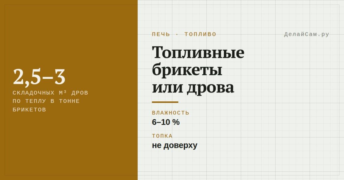 Топливные брикеты или дрова: что выгоднее