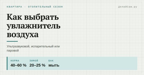 Как выбрать увлажнитель воздуха