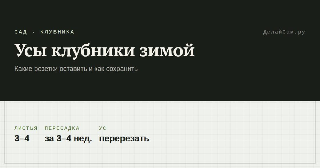Как сохранить усы клубники зимой