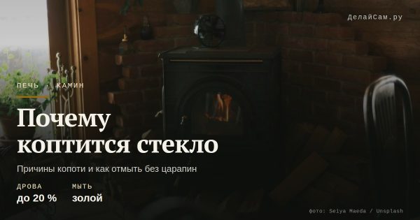 Почему коптится стекло печи и камина