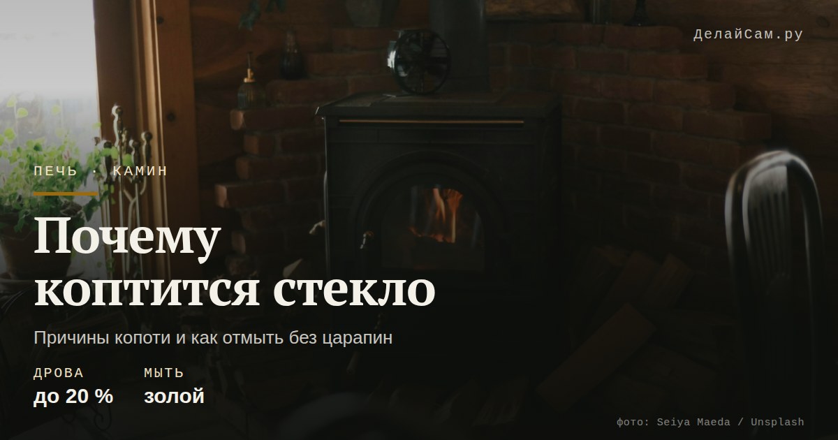 почему коптится стекло камина