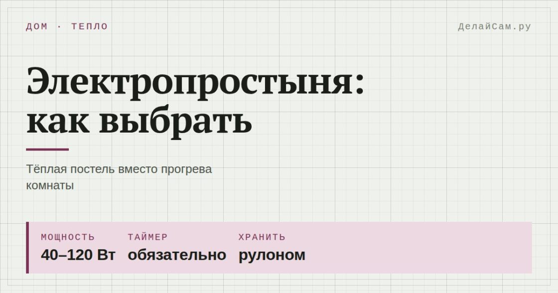 Электропростыня или электроодеяло: как выбрать