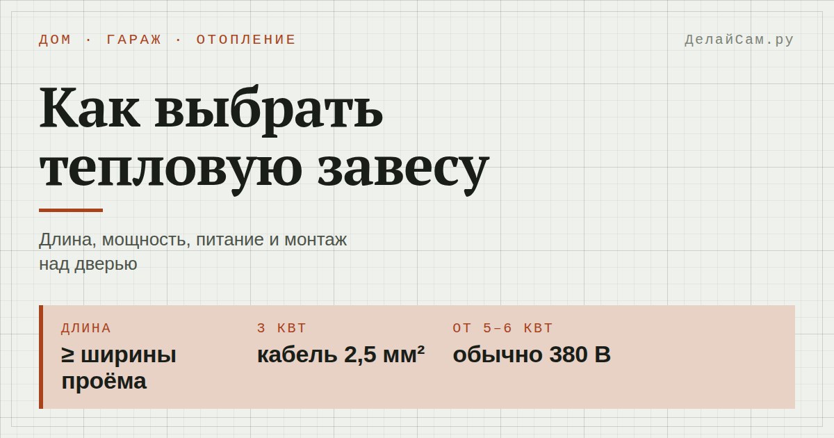 как выбрать тепловую завесу