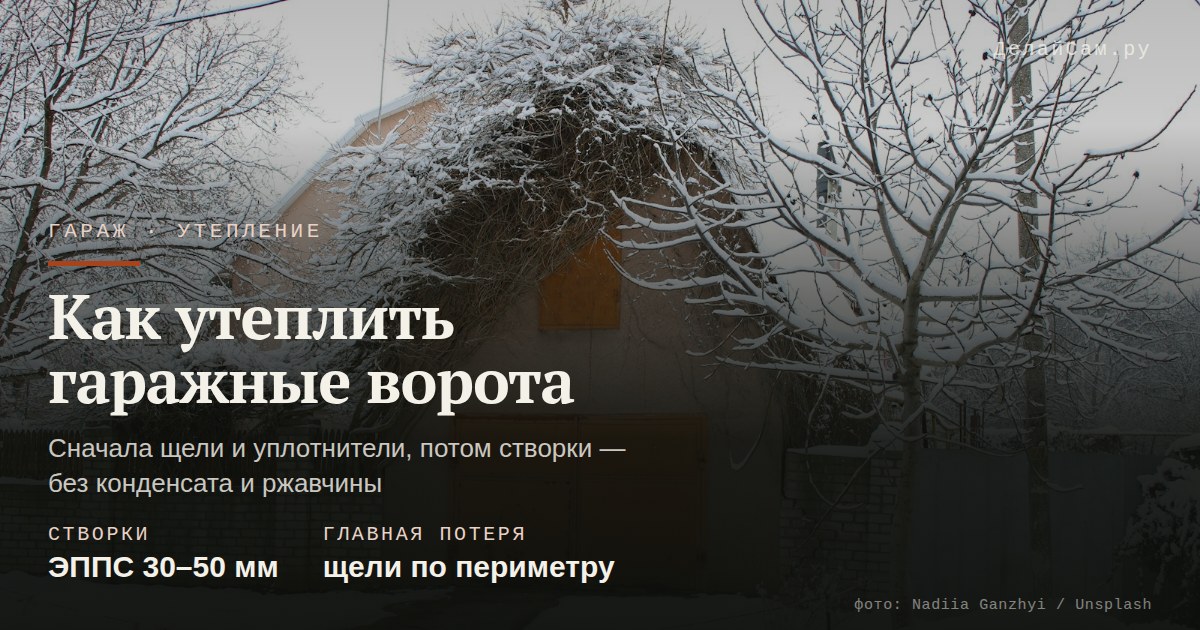как утеплить гаражные ворота